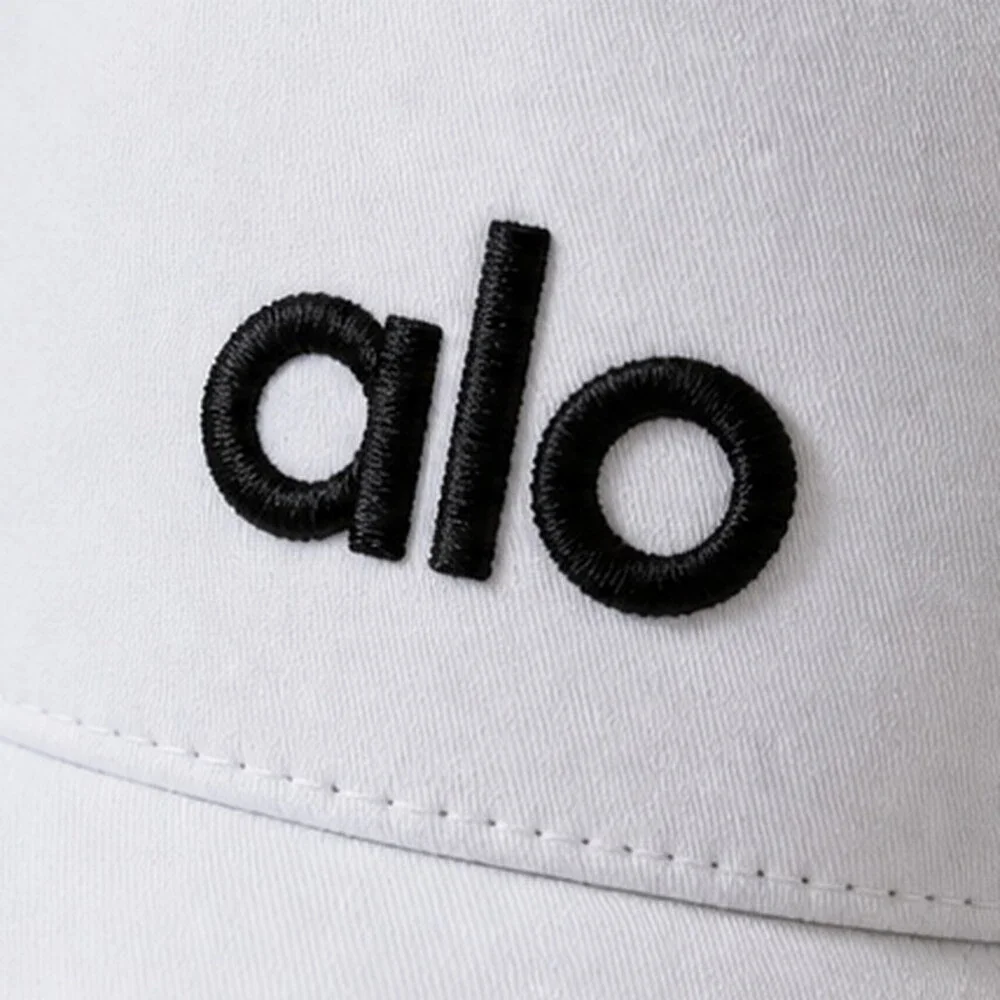 ALO Yoga White Black Running Mesh Trucker Cap Hat NWT